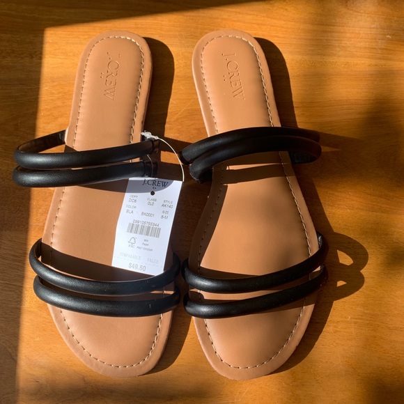 J. Crew Black Seaside Sandals W8 - Picture 4 of 4